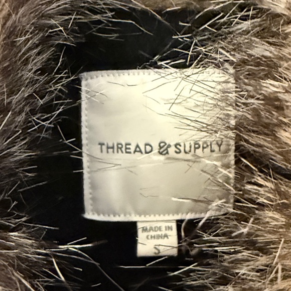 Thread & Supply Black Vest with Faux Fur Trim - Picture 3 of 3